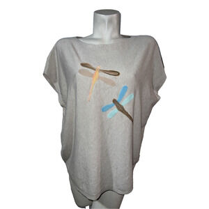 Top Women's Size XL/1X Beige Firefly Drop Sleeve Knit Pullover Shirt Blouse Soft